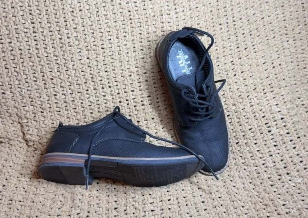 Ashford Hayes Boys Black Perforated Lace-Up Dress Shoes Size 10M
